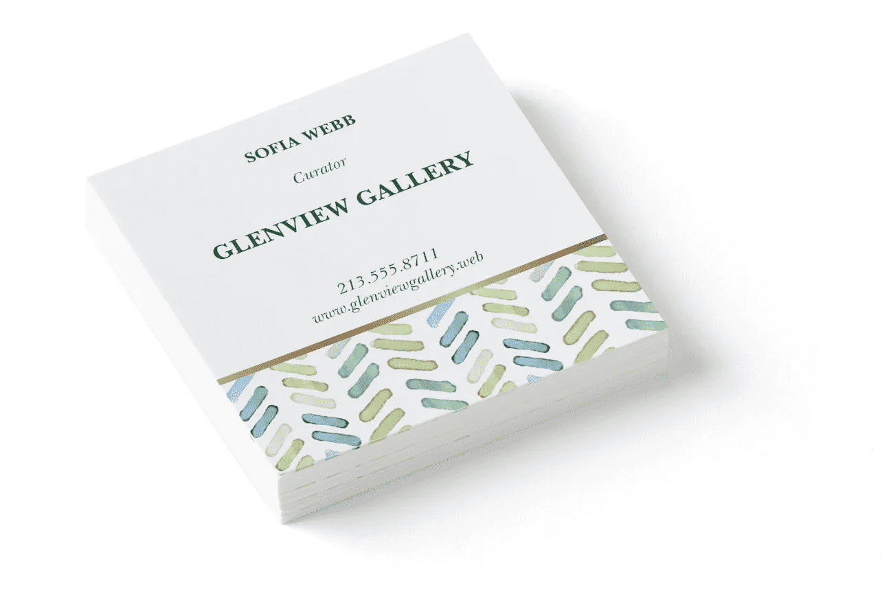 white square business card