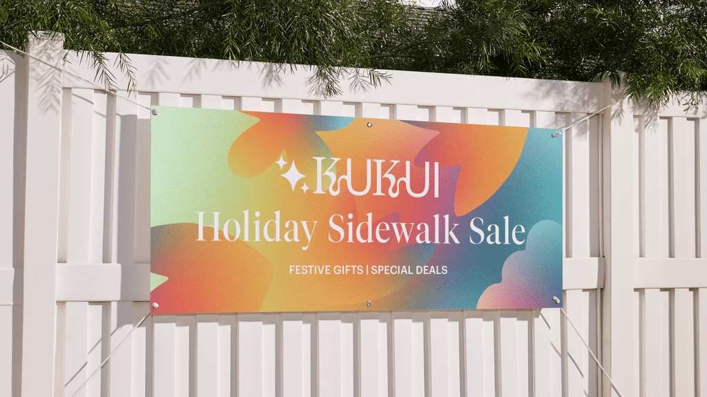 Outdoor marketing strategy for Canadian winters include a bright banner that will stand out in the snow