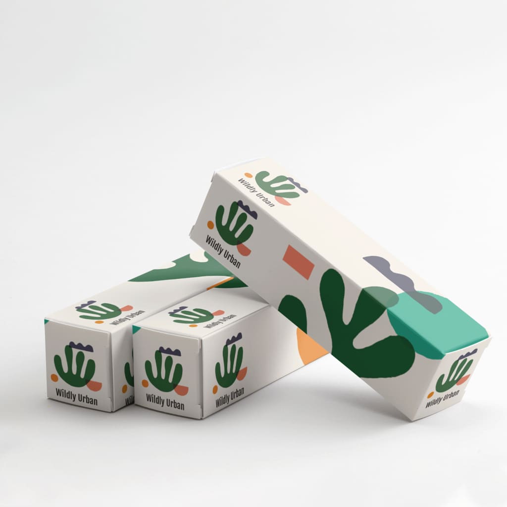 Box packaging design with simple shapes