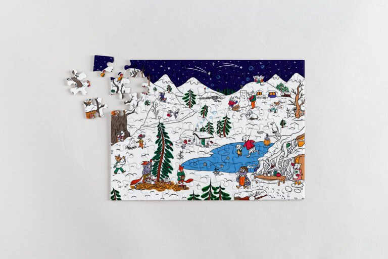 Jigsaw puzzle of a snowy scene