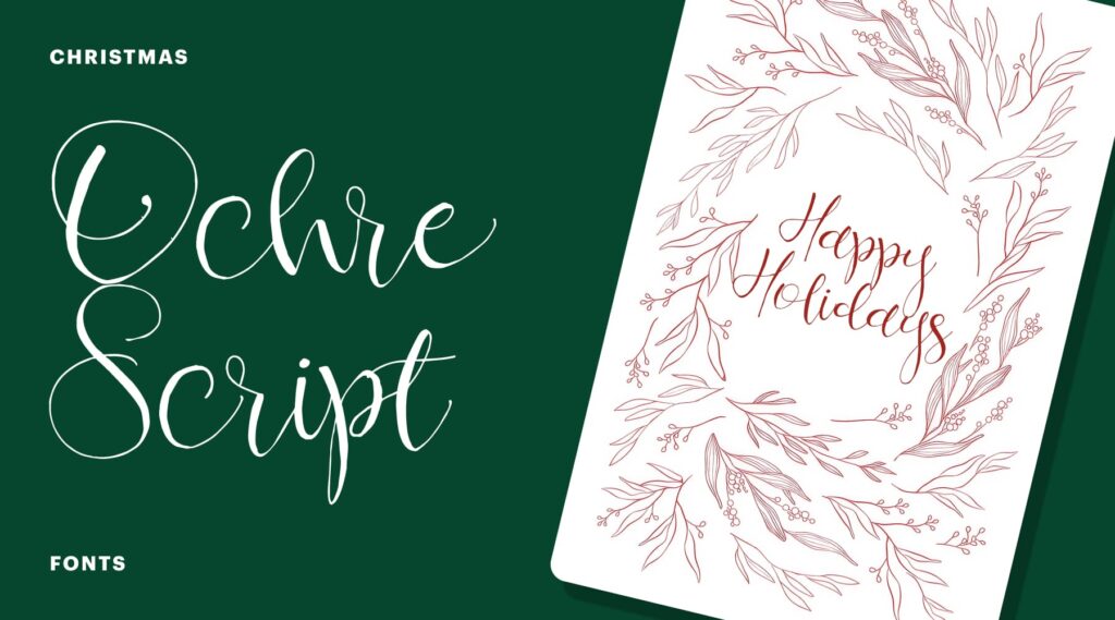 Ochre Script calligraphy Christmas font