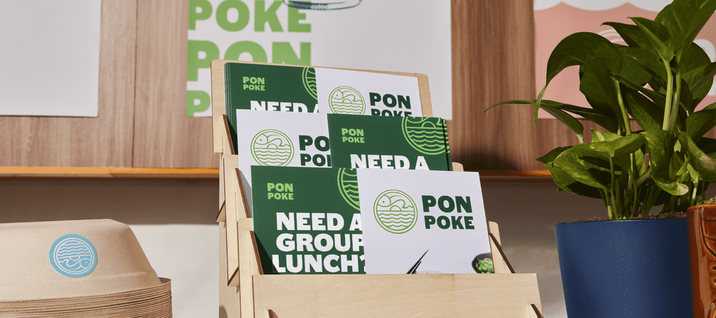 Printed custom marketing materials for a restaurant