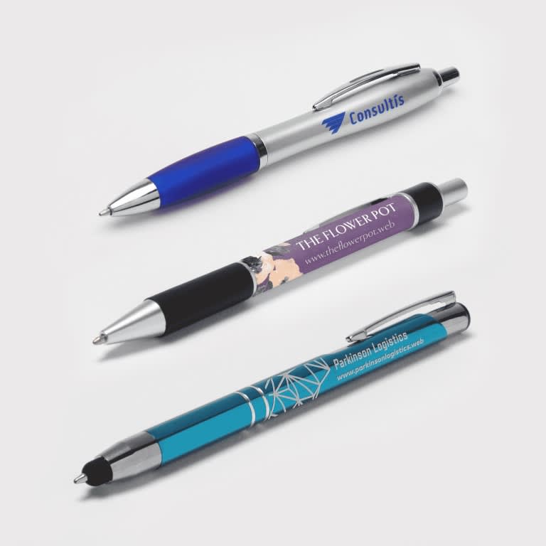 Three custom pens